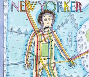 Cover of The New Yorker magazine with a colorful illustration by Roz Chas