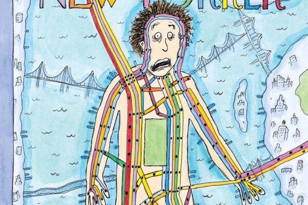 Cover of The New Yorker magazine with a colorful illustration by Roz Chas