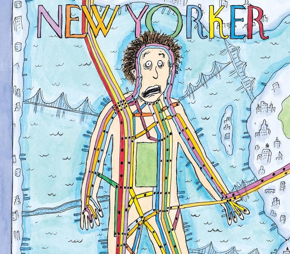 Cover of The New Yorker magazine with a colorful illustration by Roz Chas