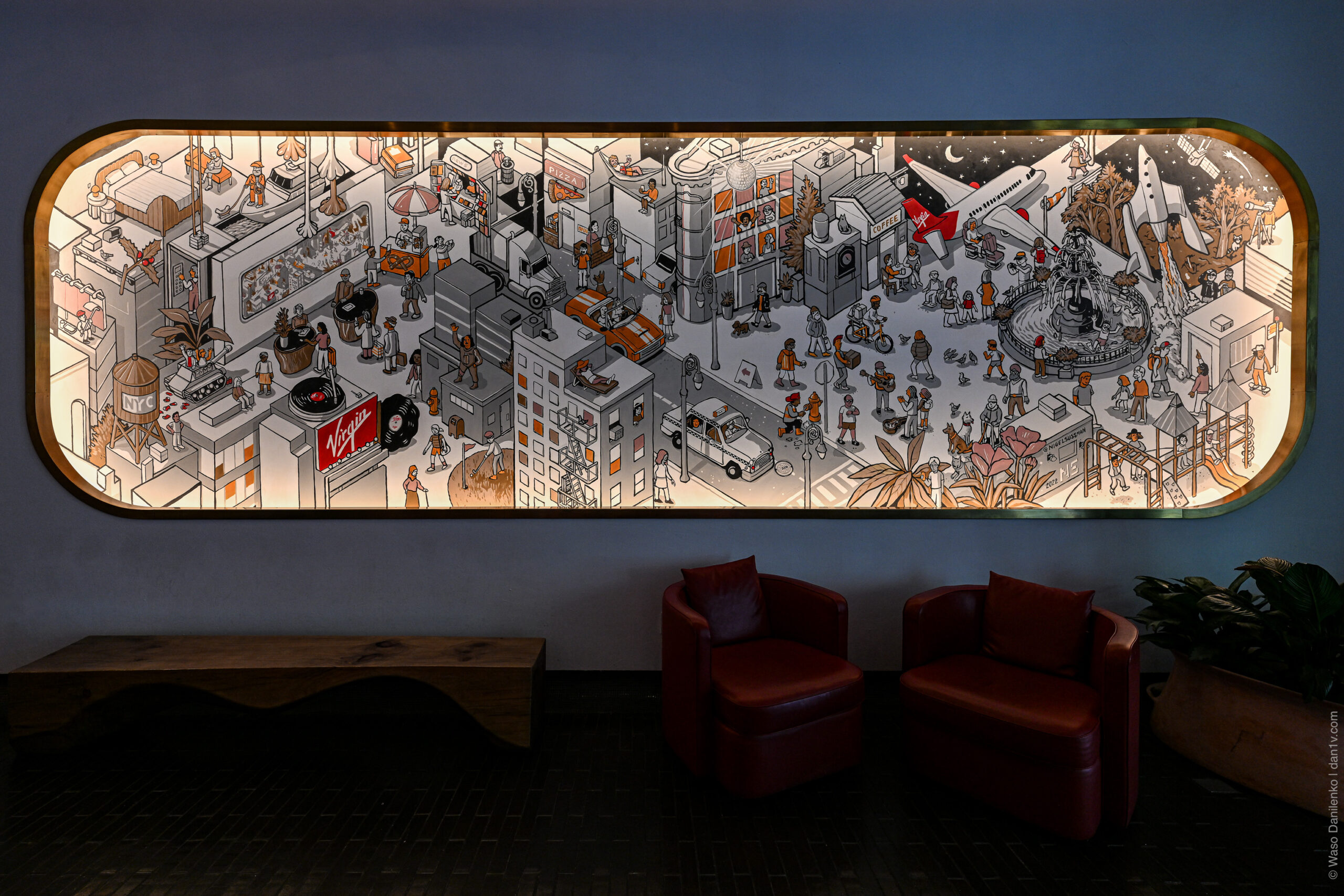 Illustration of New York at the Virgin Hotel