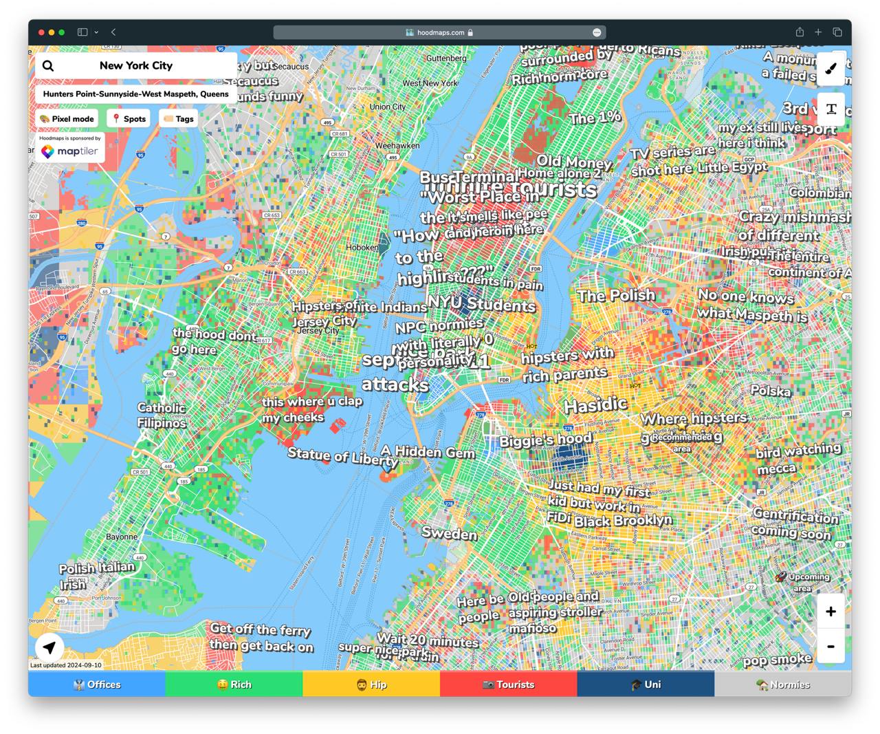 Interactive map of New York City neighborhoods