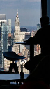 NYC skyline with the Chrysler Building in view.