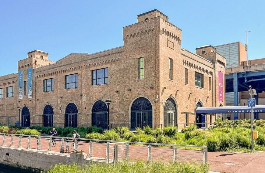 The Bronx Children's Museum in a restored brick powerhouse with arched windows and castle-like turrets