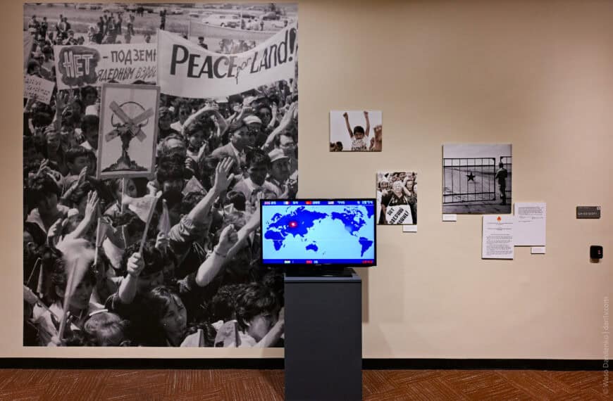 Anti-nuclear exhibit at the UN complex in New York