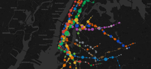 Visualization of New York subway traffic