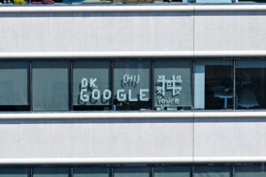 Messages on windows in New York