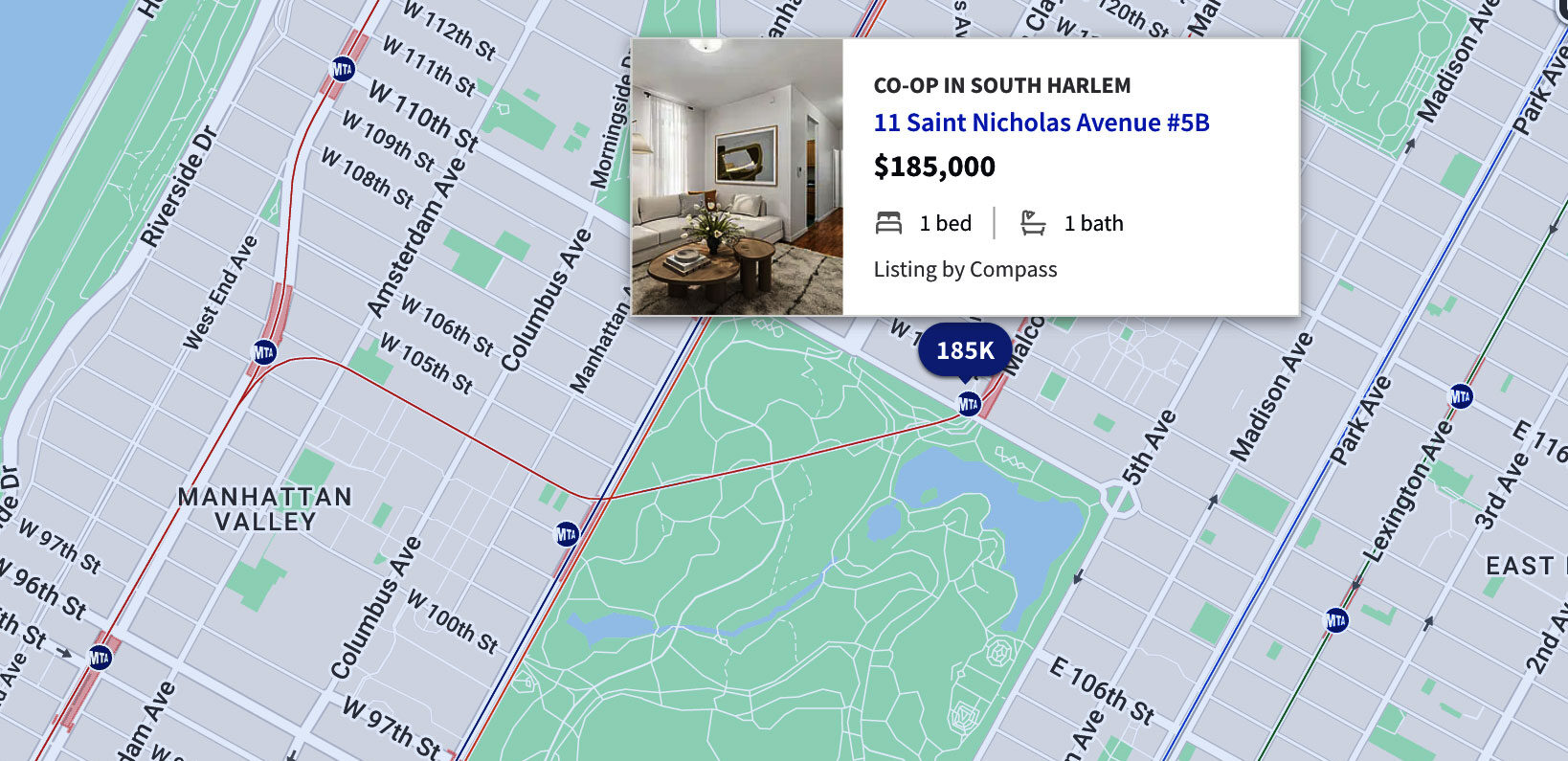 Apartment near Central Park for $185,000